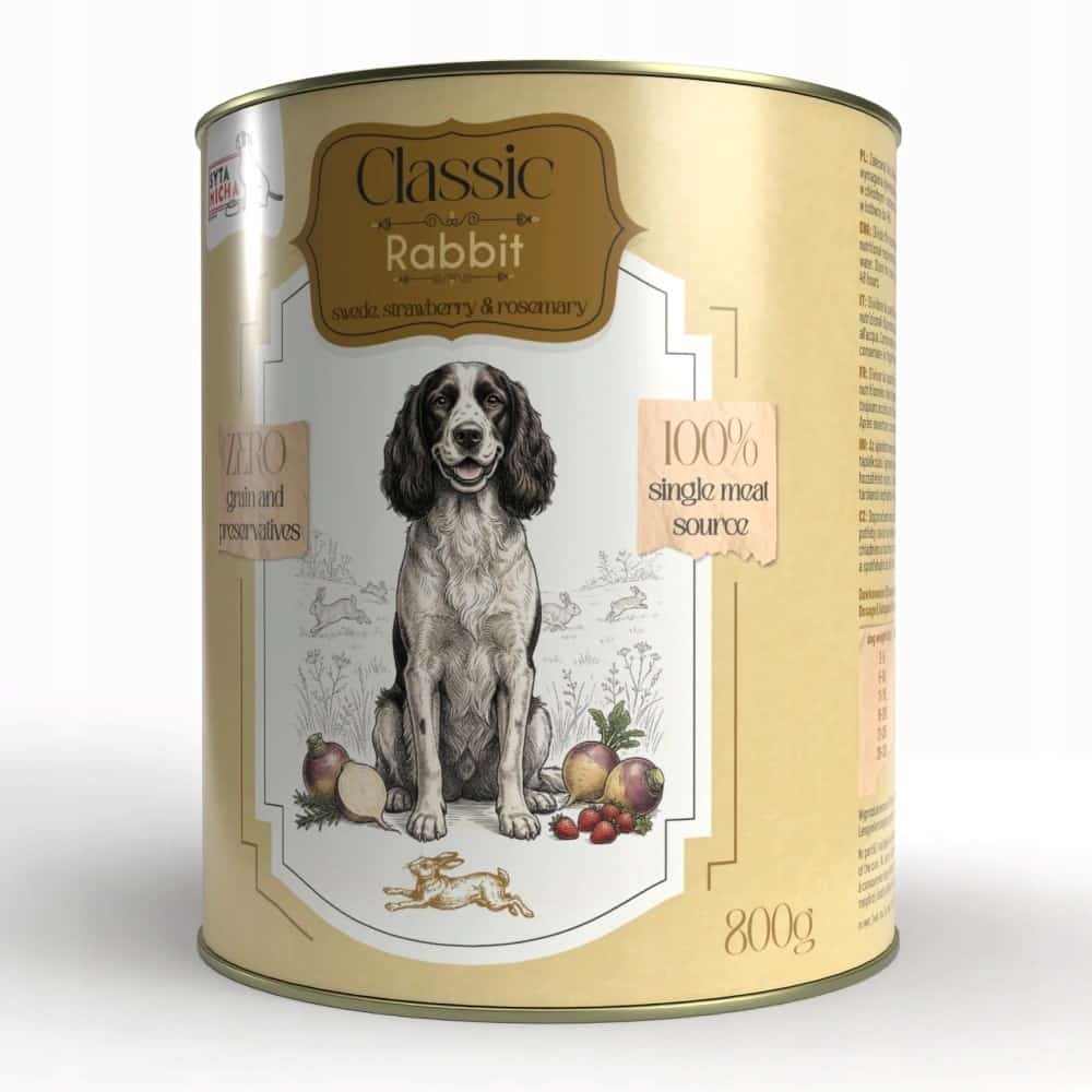 Syta Micha classic mokra karma dla psa monoproteinowa królik z brukwią - puszka 800g