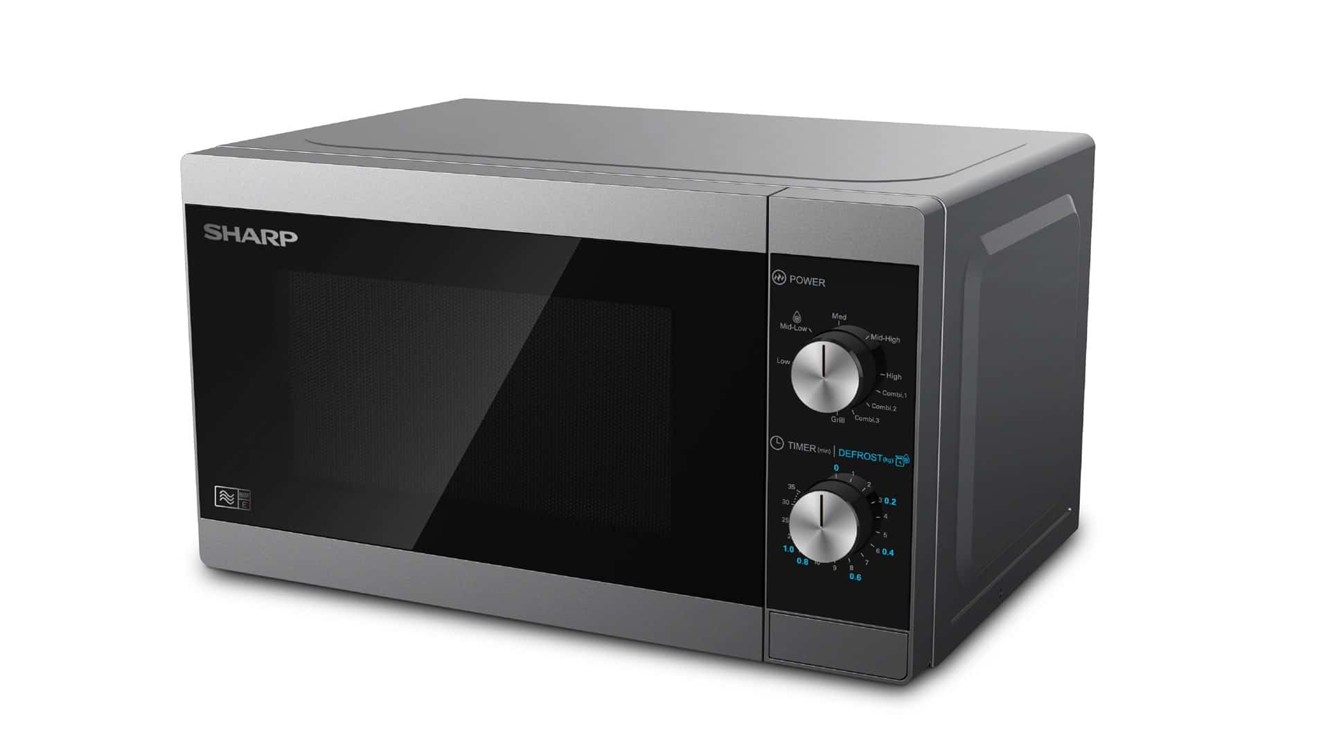 Kuchenka mikrofalowa SHARP YC-MG01E-S (800W; 20l; kolor srebrny) (OUTLET)