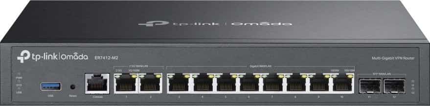 TP-Link Omada ER7412-M2 ruter 2.5 Gigabit Ethernet, Gigabit Ethernet Czarny