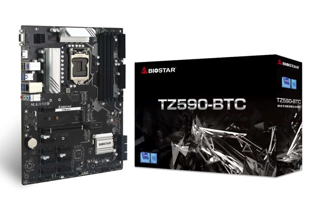 Płyta główna Biostar TZ590-BTC - ATX, Socket 1200, 5x PCIe, 2x DDR4-3200, Wi-Fi 6, M.2
