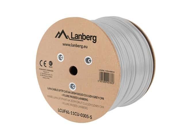 LANBERG KABEL UFTP KAT. 6A 305M DRUT CU LSZH SZARY CPR+FLUKE PASSED