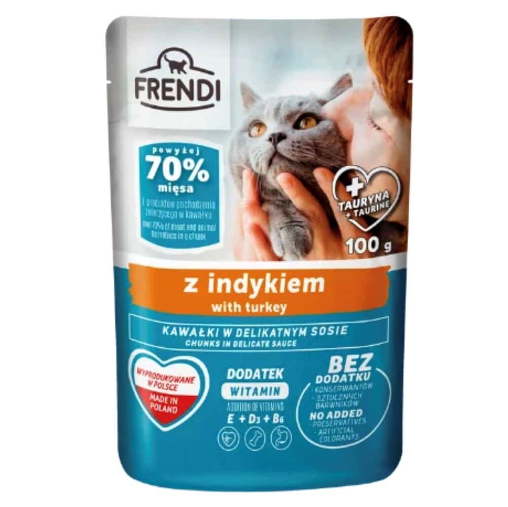 Mokra karma dla kota Frendi - indyk w sosie 100g