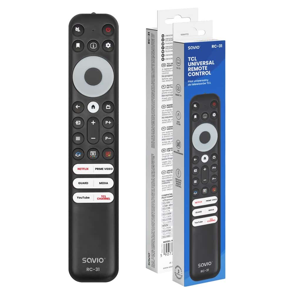 SAVIO PILOT UNIWERSALNY/ZAMIENNIK DO TV TCL RC-31