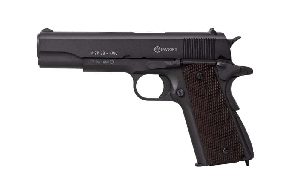 Pistolet wiatrówka RANGER M1911 BB, kaliber 4,5 mm, 17 strzałów, metalowa konstrukcja, zasilanie CO2 (AAKCMB760AZB) (OUTLET)