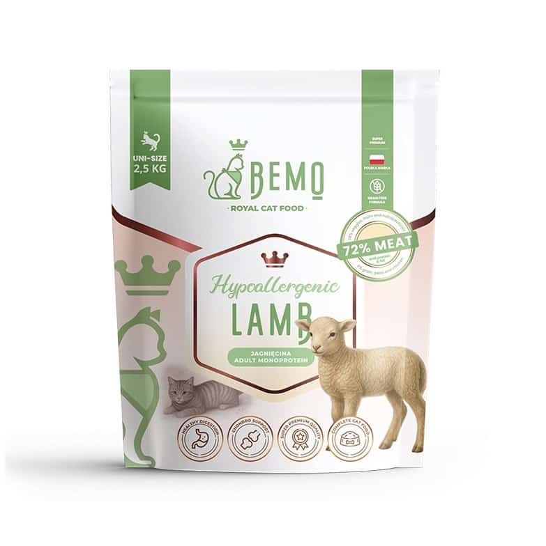 Hipoalergiczna karma sucha dla kota Bemo Cat z jagnięciną 2,5 kg