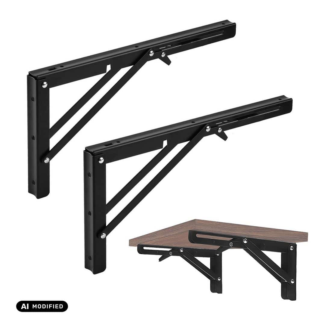 MACLEAN UCHWYT SKŁADANY POD PÓŁKĘ ŚCIENNĄ UCHWYT SKŁADANY PÓŁKI ŚCIENNEJ MACLEAN, MIN 250MM, MAX 500MM, MAX 50KG, 2 SZTUKI, M