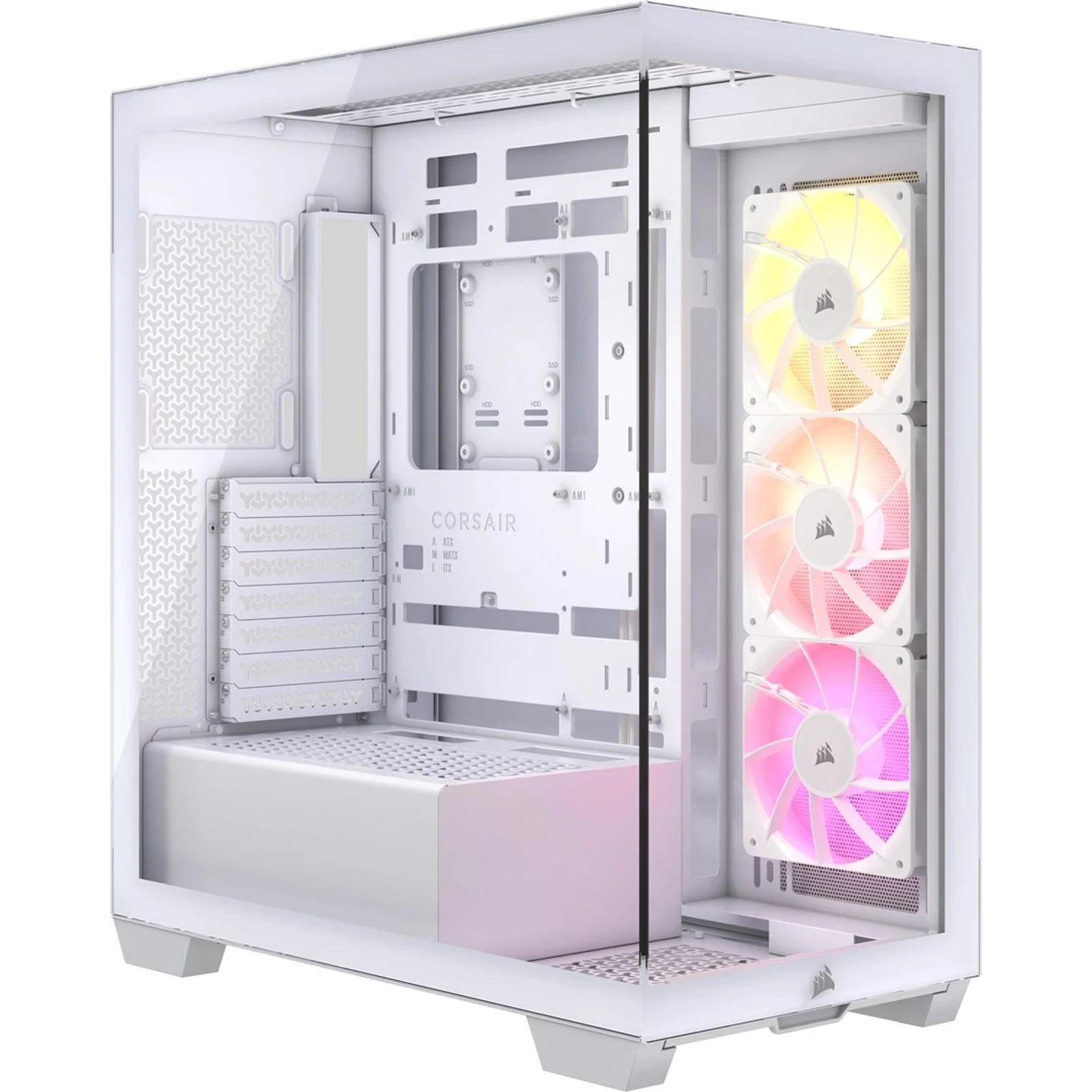 Obudowa komputerowa Gembird 3500X RGB, biała, midi tower z hartowanym szkłem — zdjęcie 1 z 6