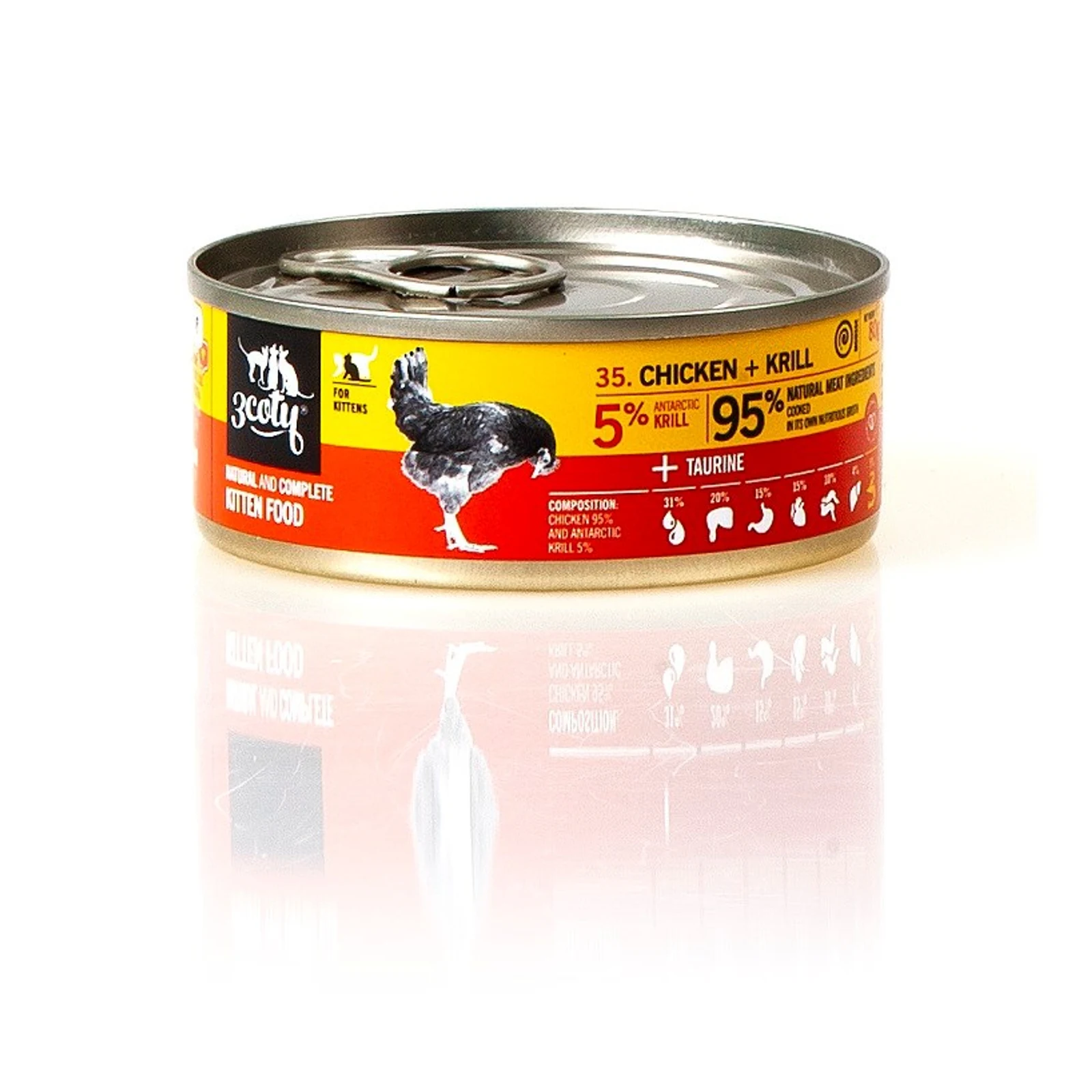 3Coty CHICKEN + KRILL for Kittens 80g - Mokra Karma — zdjęcie 1 z 8