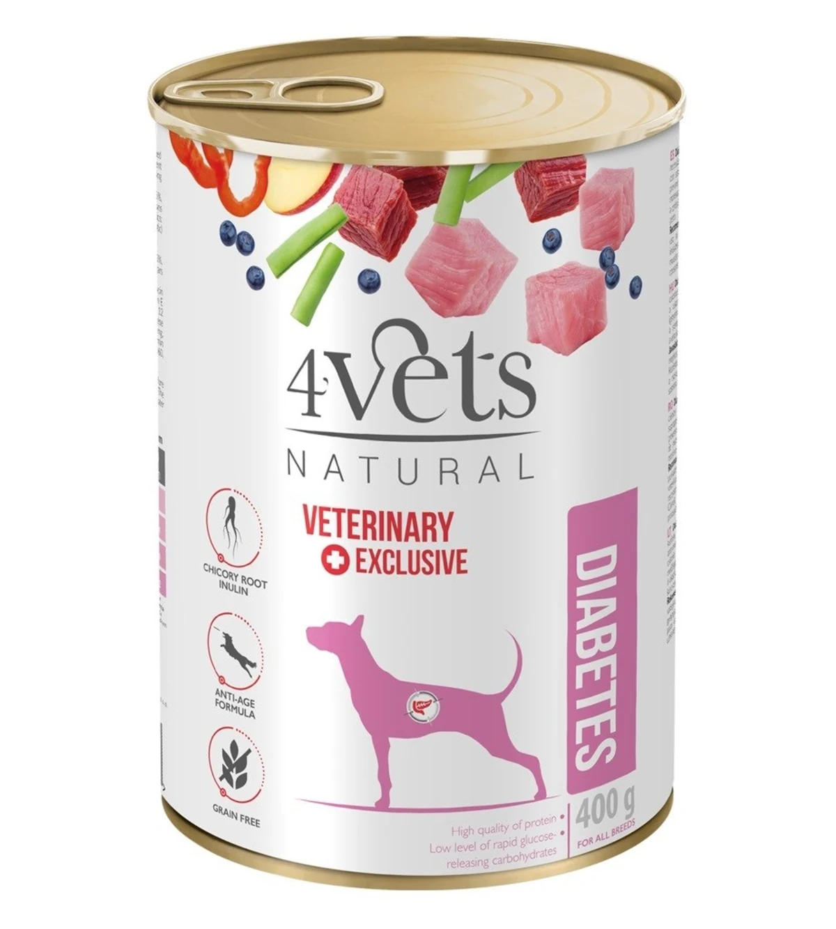 Mokra karma dla psa z cukrzycą 4VETS Natural Diabetes - 400 g