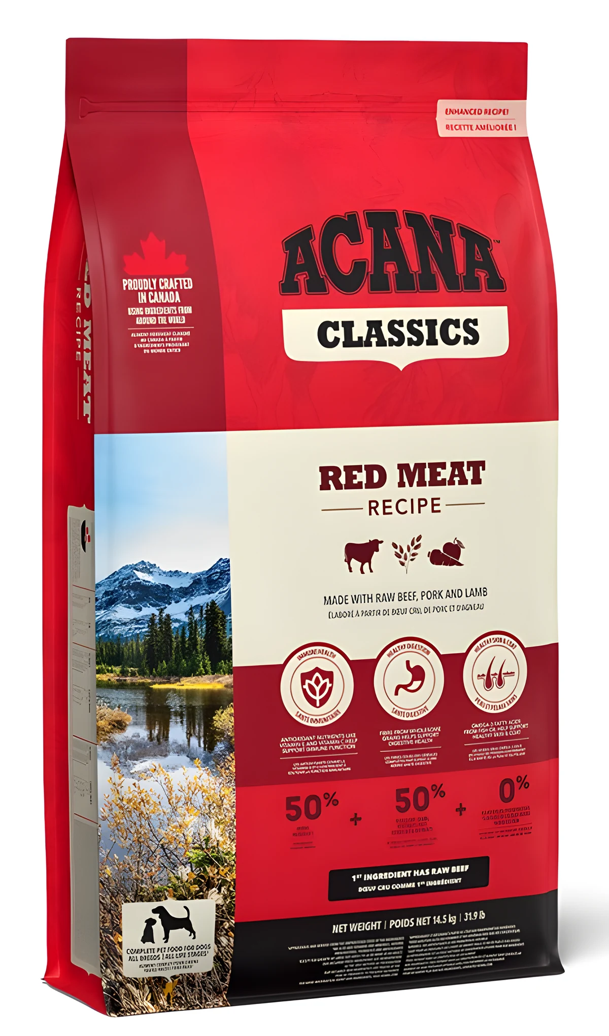 ACANA Red Meat Dog 14,5kg - Bez Soi, Brak Barwników