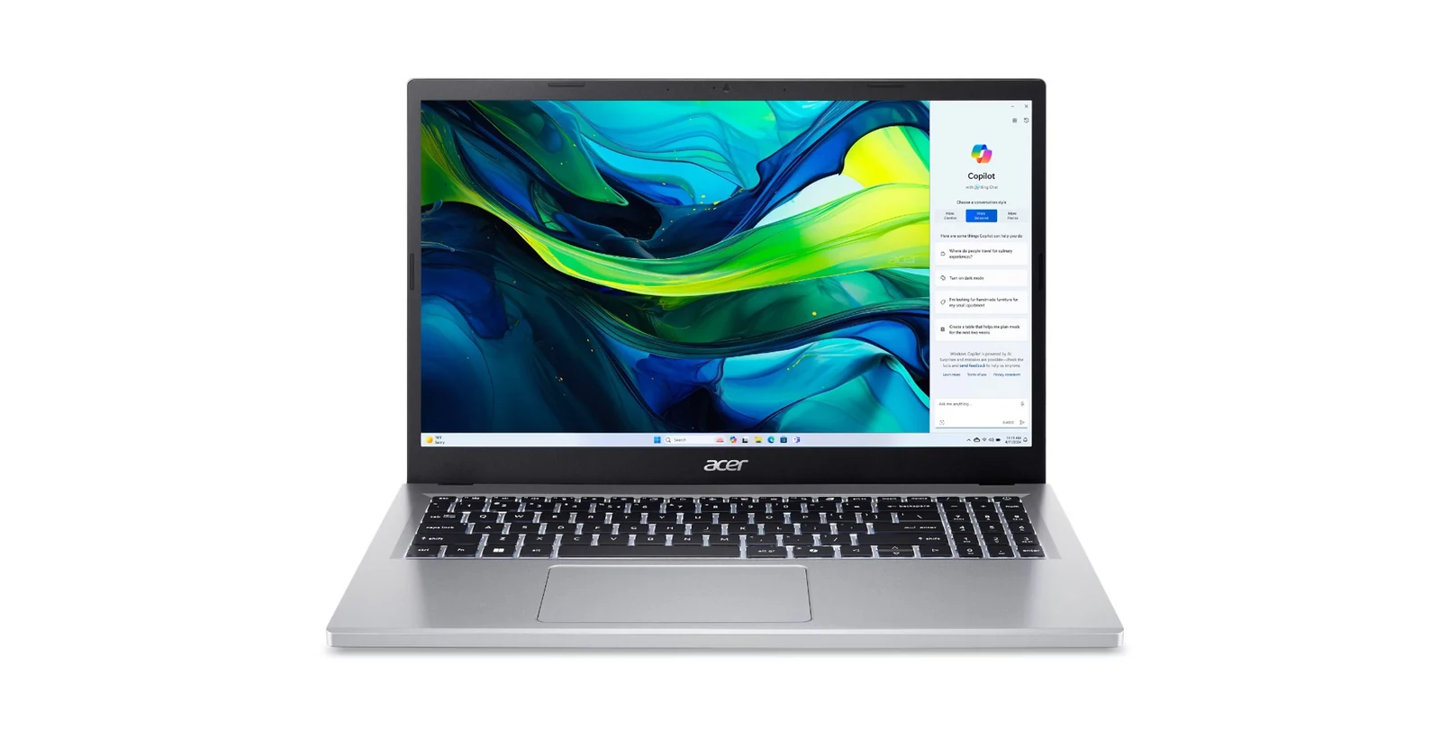 Laptop Acer AG15-21PT Ryzen 5 7520U 15,6" FHD Touch 8GB LPDDR5 512GB SSD Windows 11 Pure Silver (Odnowiony) 2 lata gwarancji — zdjęcie 1 z 8