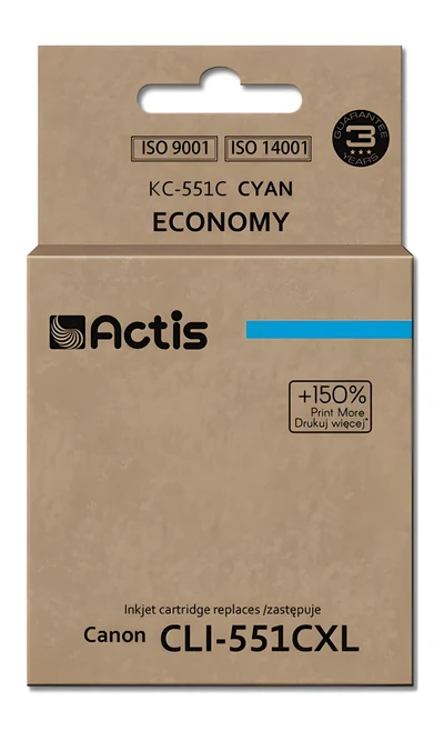Tusz Actis KC-551C, Zamiennik Canon CLI-551C, 12 ml, Niebieski