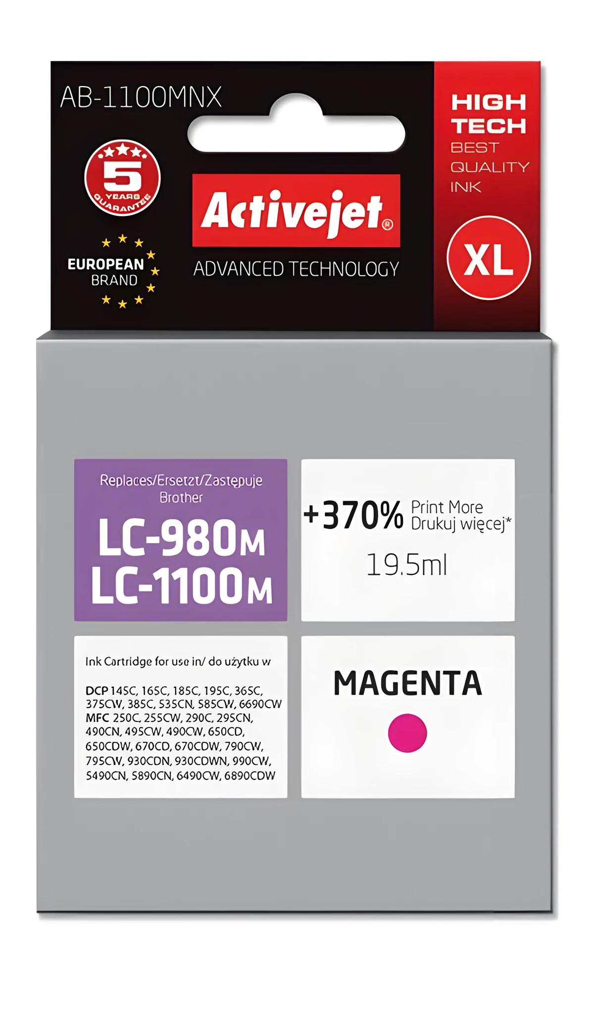 Activejet AB-1100MNX Tusz, 19,5 ml, czerwony