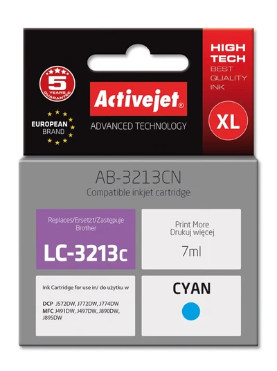 Tusz Activejet AB-3213CN Niebieski 7ml do drukarek Brother