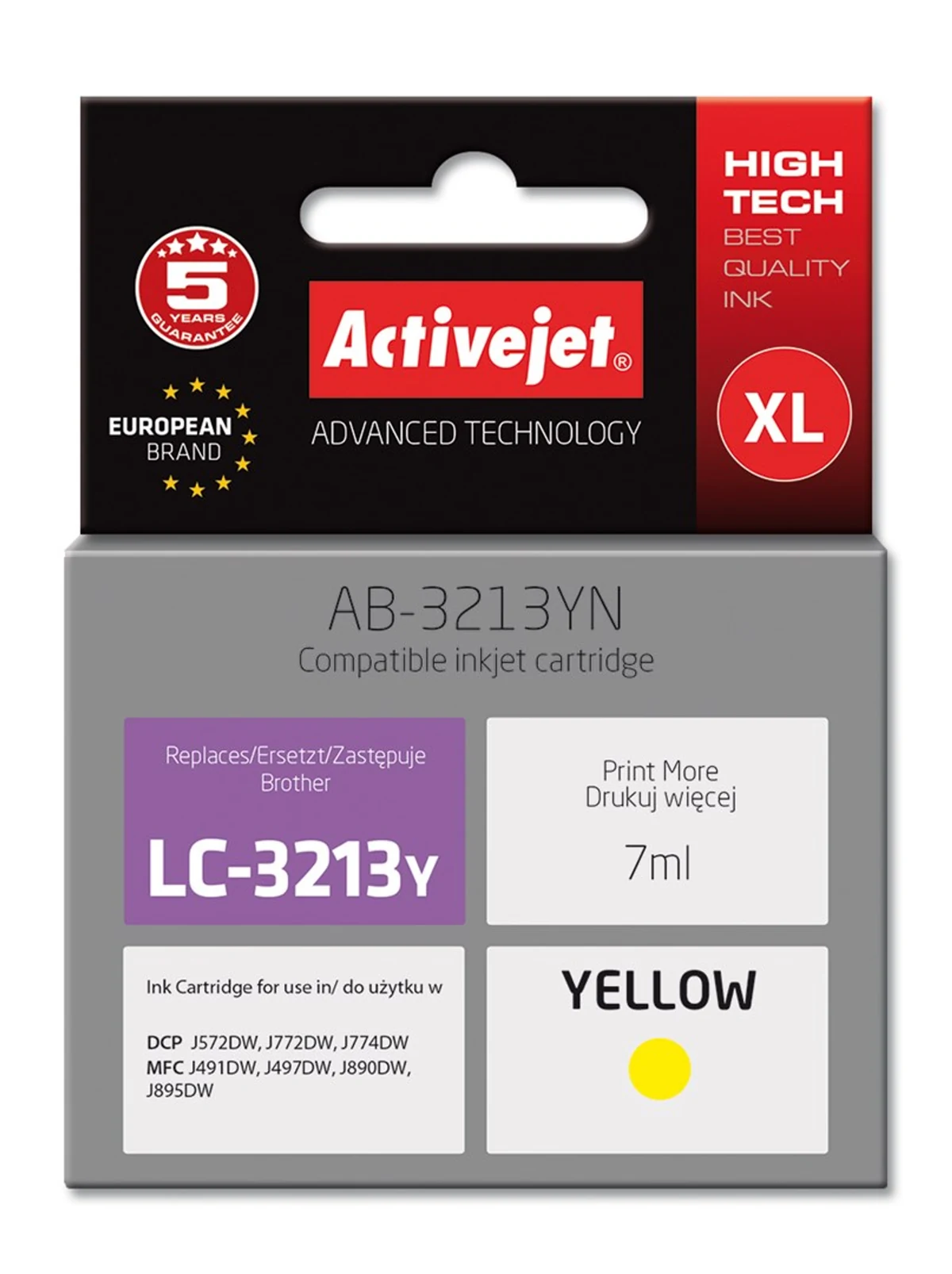 Activejet AB-3213YN Tusz (7 ml; Żólt; zamiennik Brother LC3213Y)