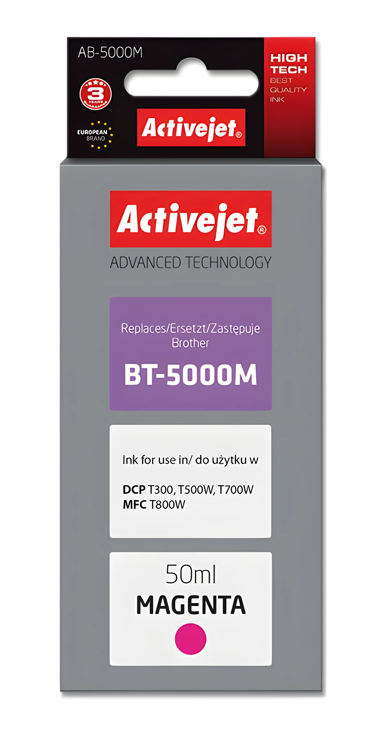 Activejet AB-5000M Buteleczka Tuszu 50ml Czerwony