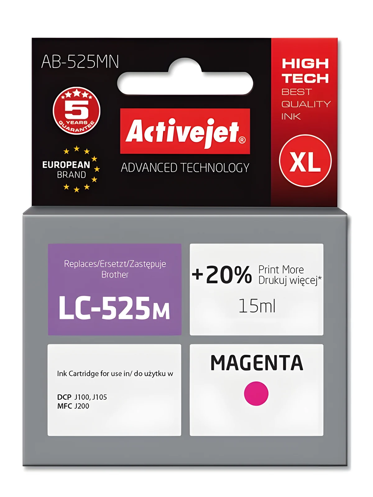 Activejet AB-525MN Tusz 15ml Czerwony