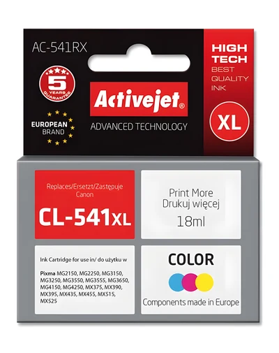 Tusz zamiennik Activejet AC-541RX do Canon CL-541XL