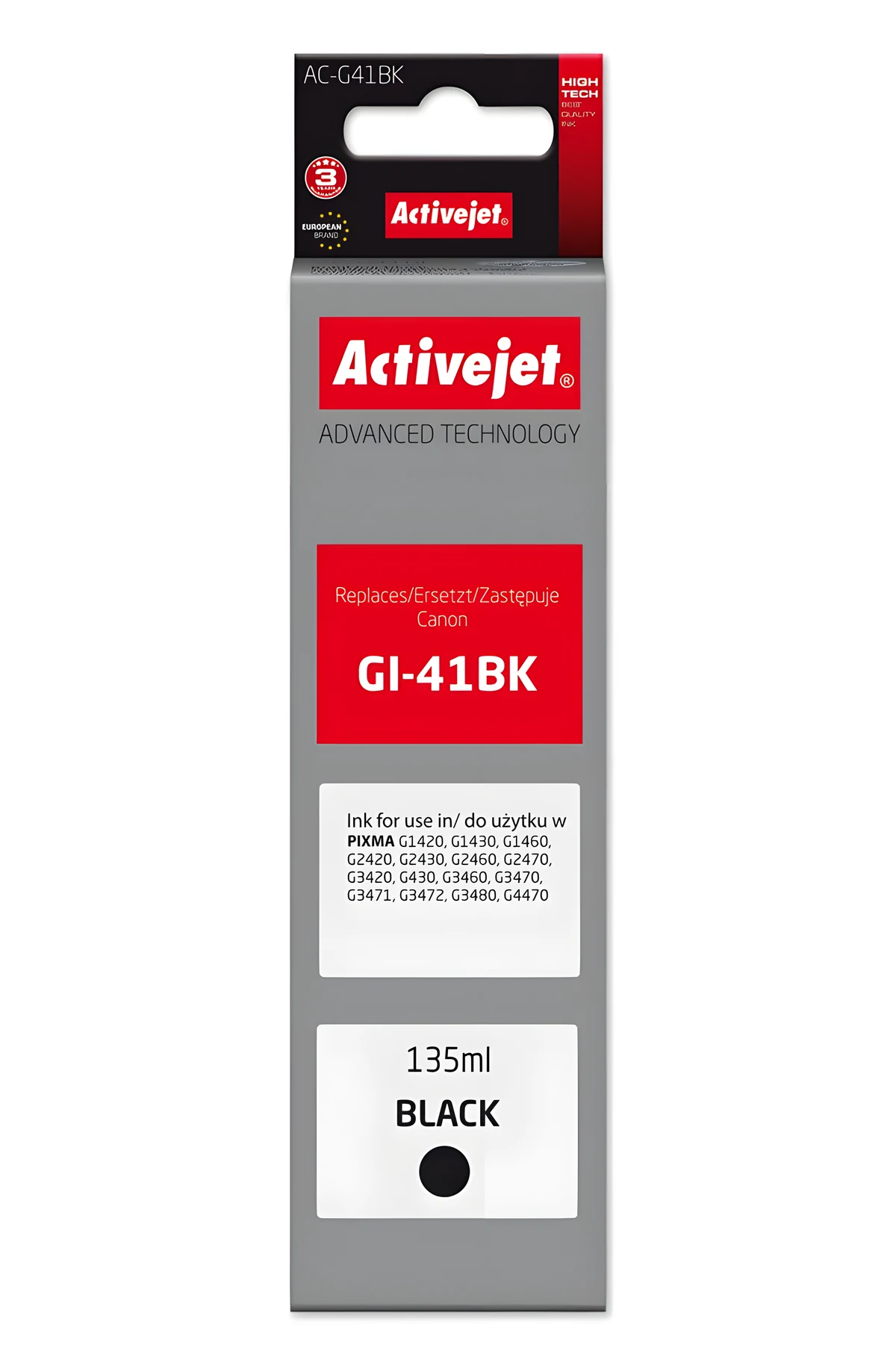 Activejet AC-G41Bk Buteleczka z tuszem dla Canon PIXMA