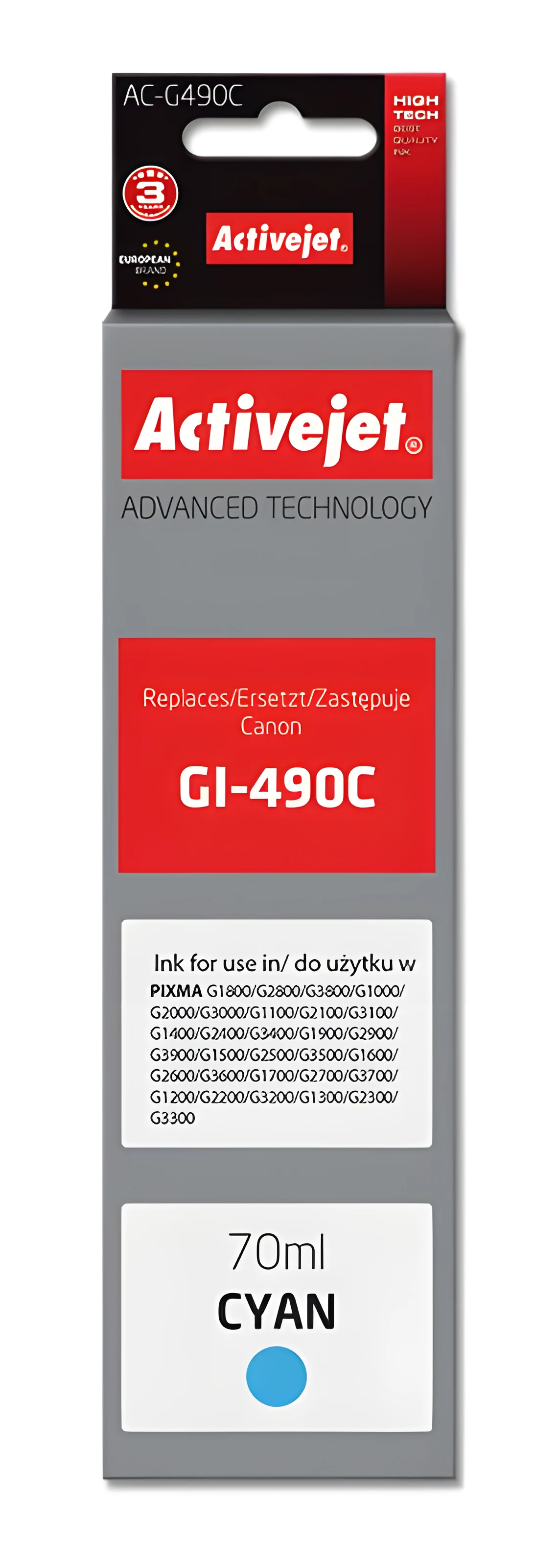Activejet AC-G490C Tusz 70 ml Niebieski Do Canon