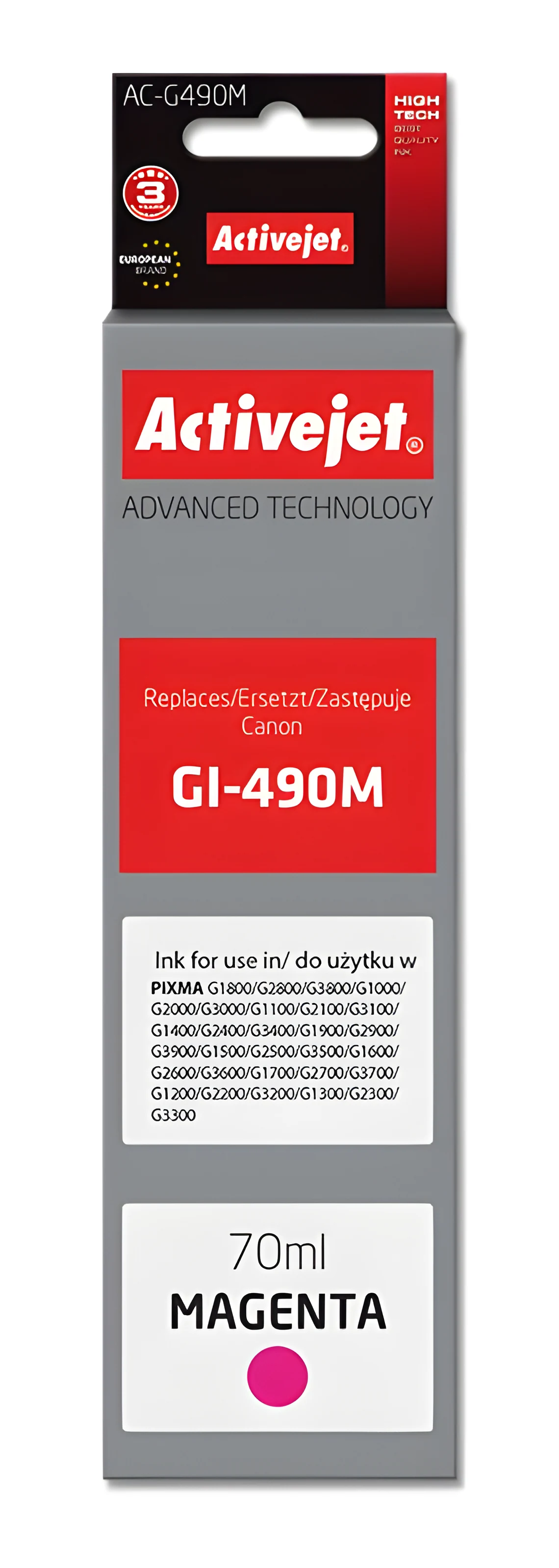 Activejet AC-G490M Tusz 70 ml, Kompatybilny z Canon