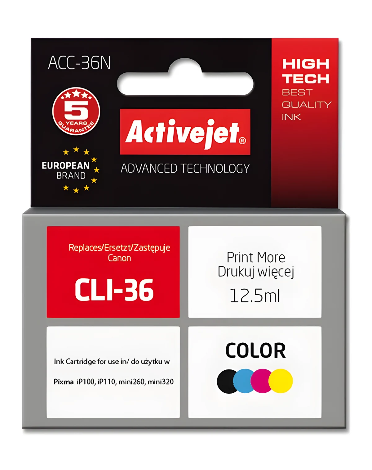 Activejet ACC-36N Tusz Zamiennik Canon CLI-36