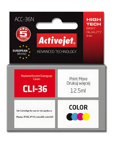 Tusz zamiennik Activejet ACC-36N do drukarek Canon CLI-36