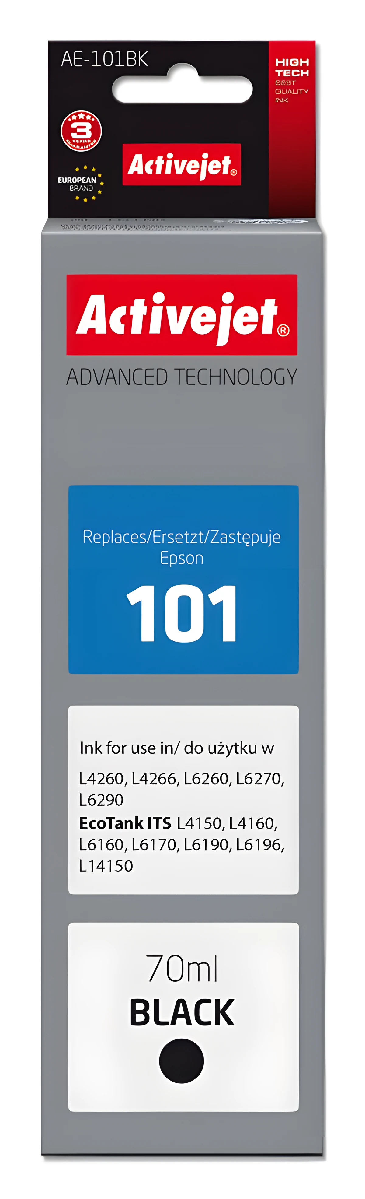 Activejet AE-101BK Buteleczka z tuszem 70ml czarny