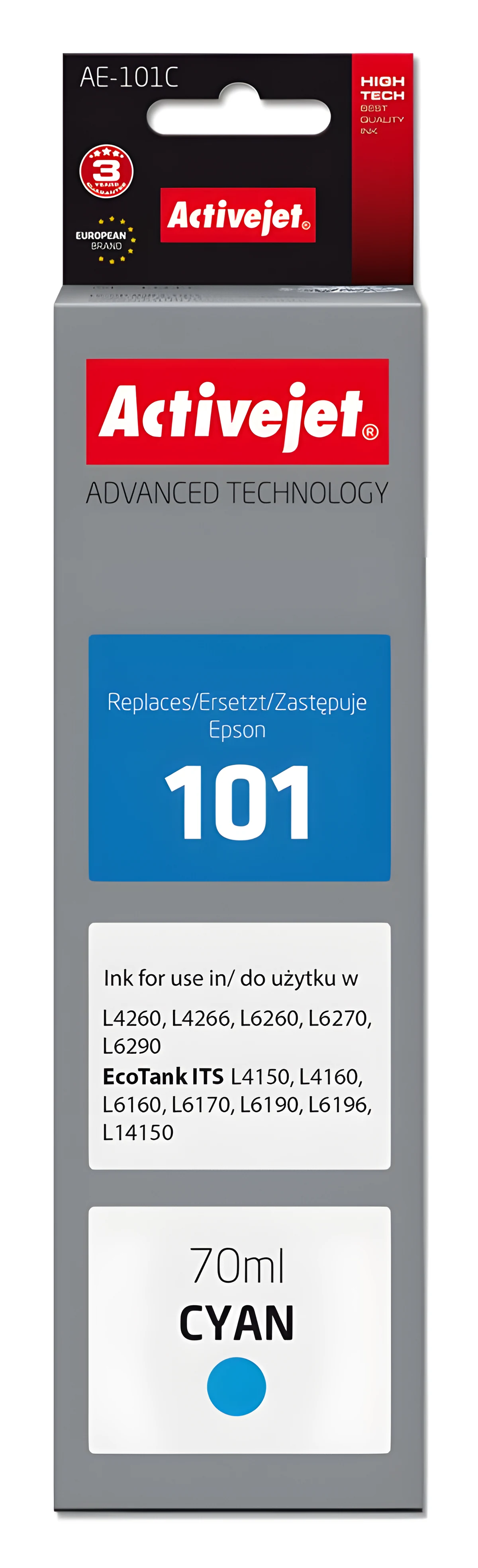 Activejet AE-101C Buteleczka z tuszem (70 ml, niebieski)