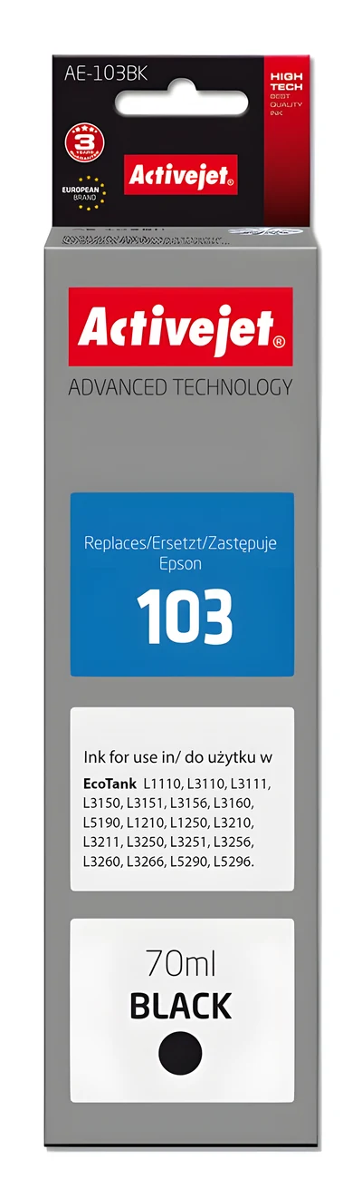 Tusz Activejet AE-103Bk, 70 ml, czarny (do drukarek Epson)