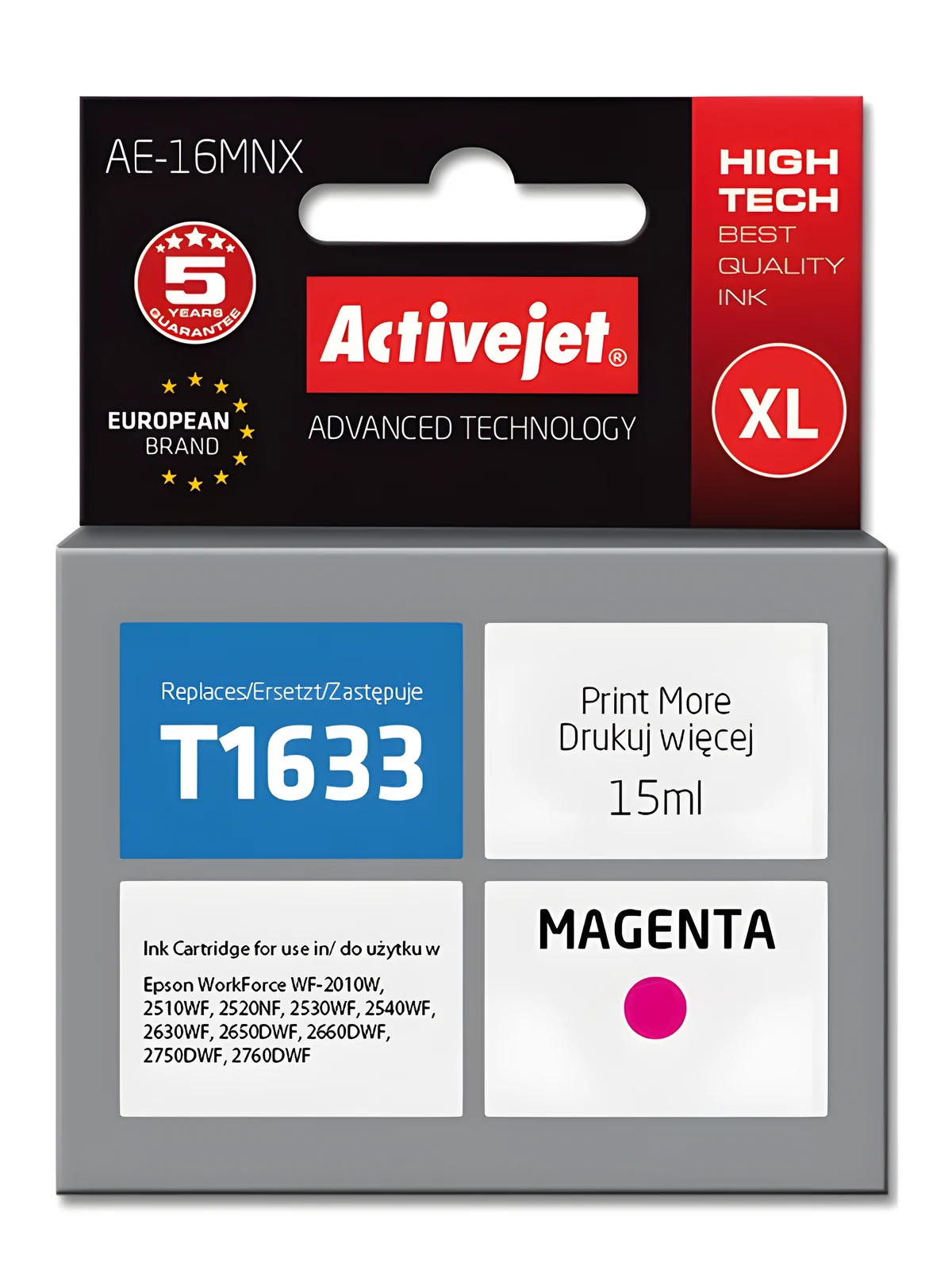 Activejet AE-16MNX Tusz 15ml Czerwony Do Epson