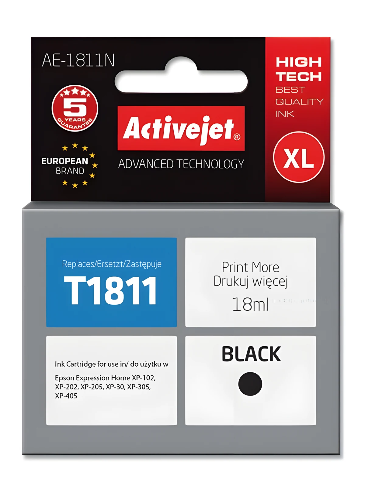 Activejet AE-1811N Tusz czarny 18ml dla Epson