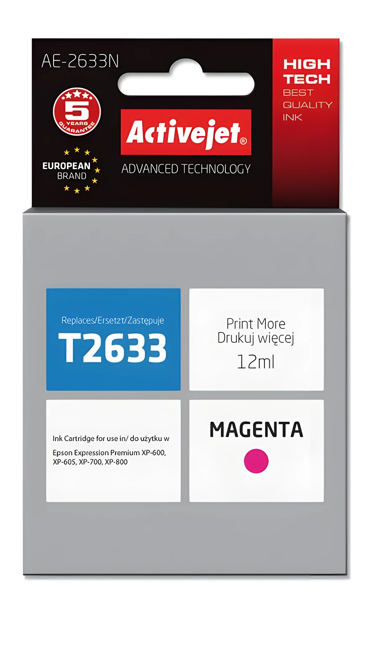 Activejet AE-2633N Tusz 12ml Czerwony dla Epson