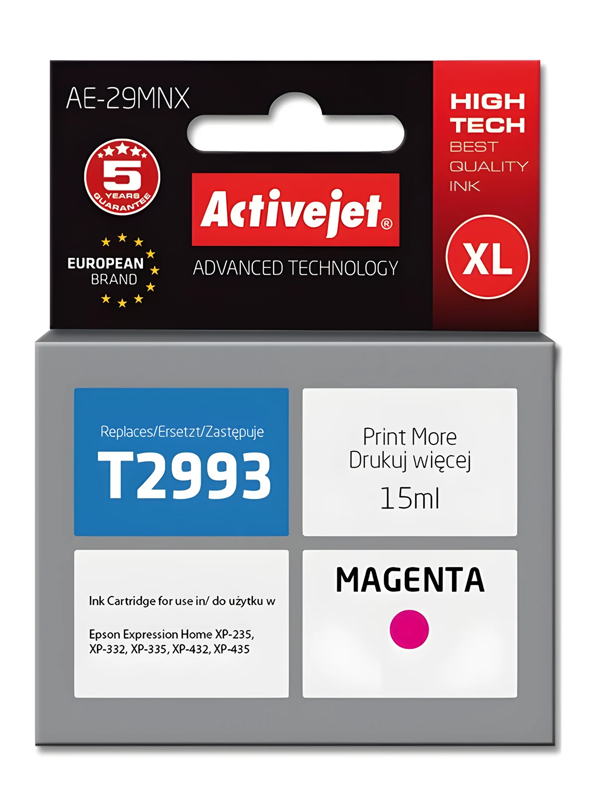 Activejet AE-29MNX Tusz, 15ml, czerwony, Epson