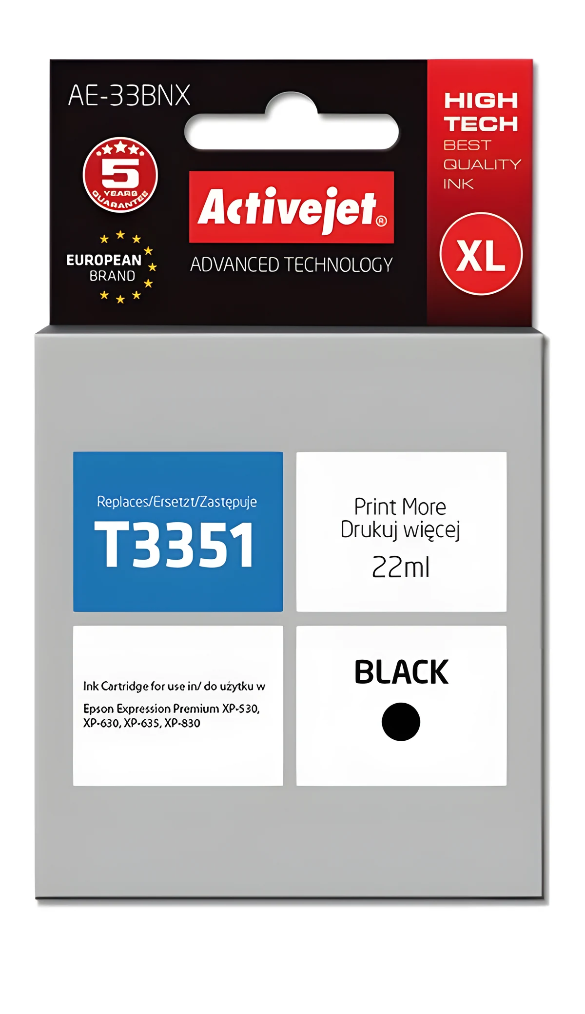 Activejet AE-33BNX Tusz 22ml czarny Epson