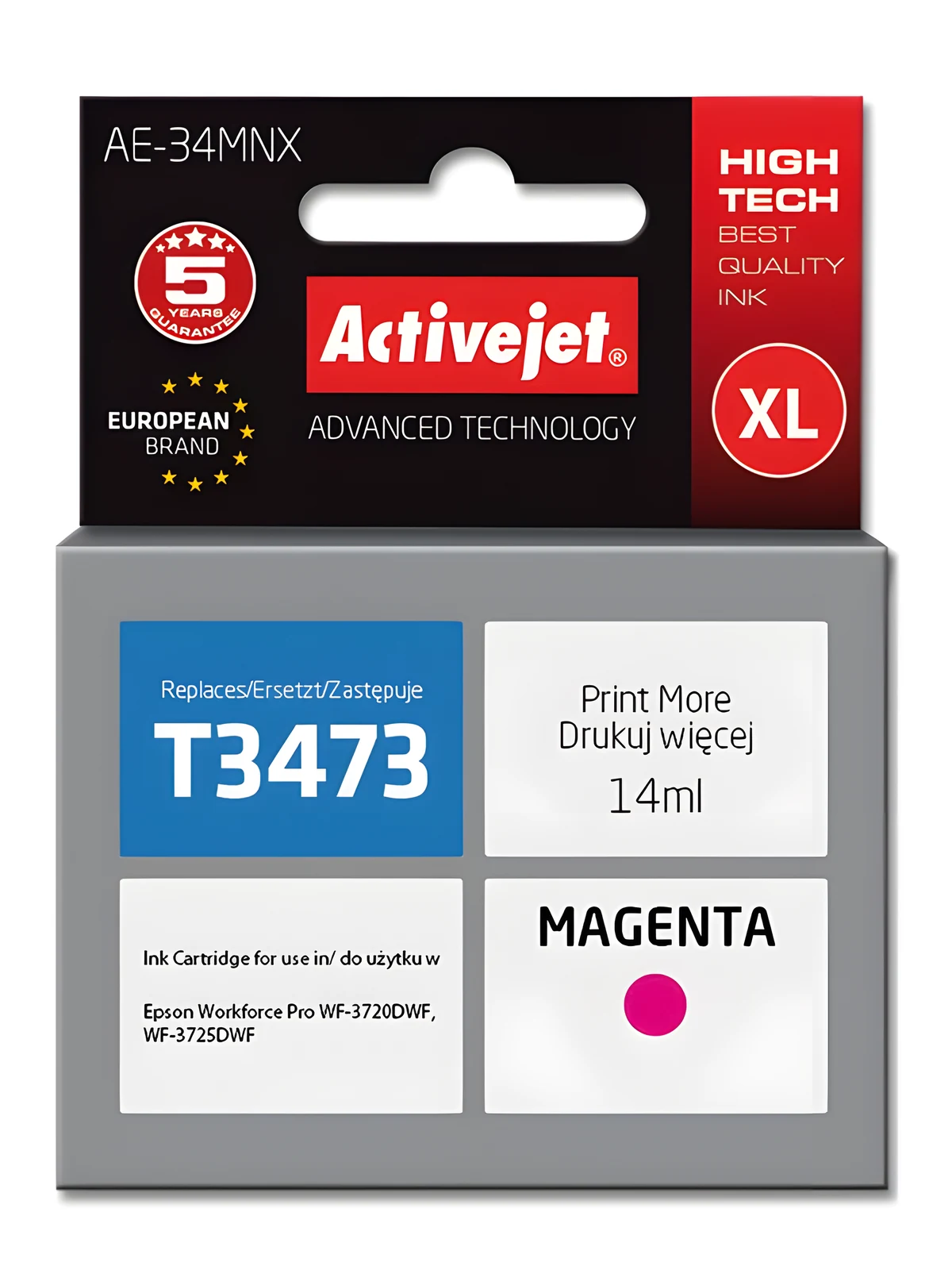 Activejet AE-34MNX Tusz 14ml Czerwony Do Epson