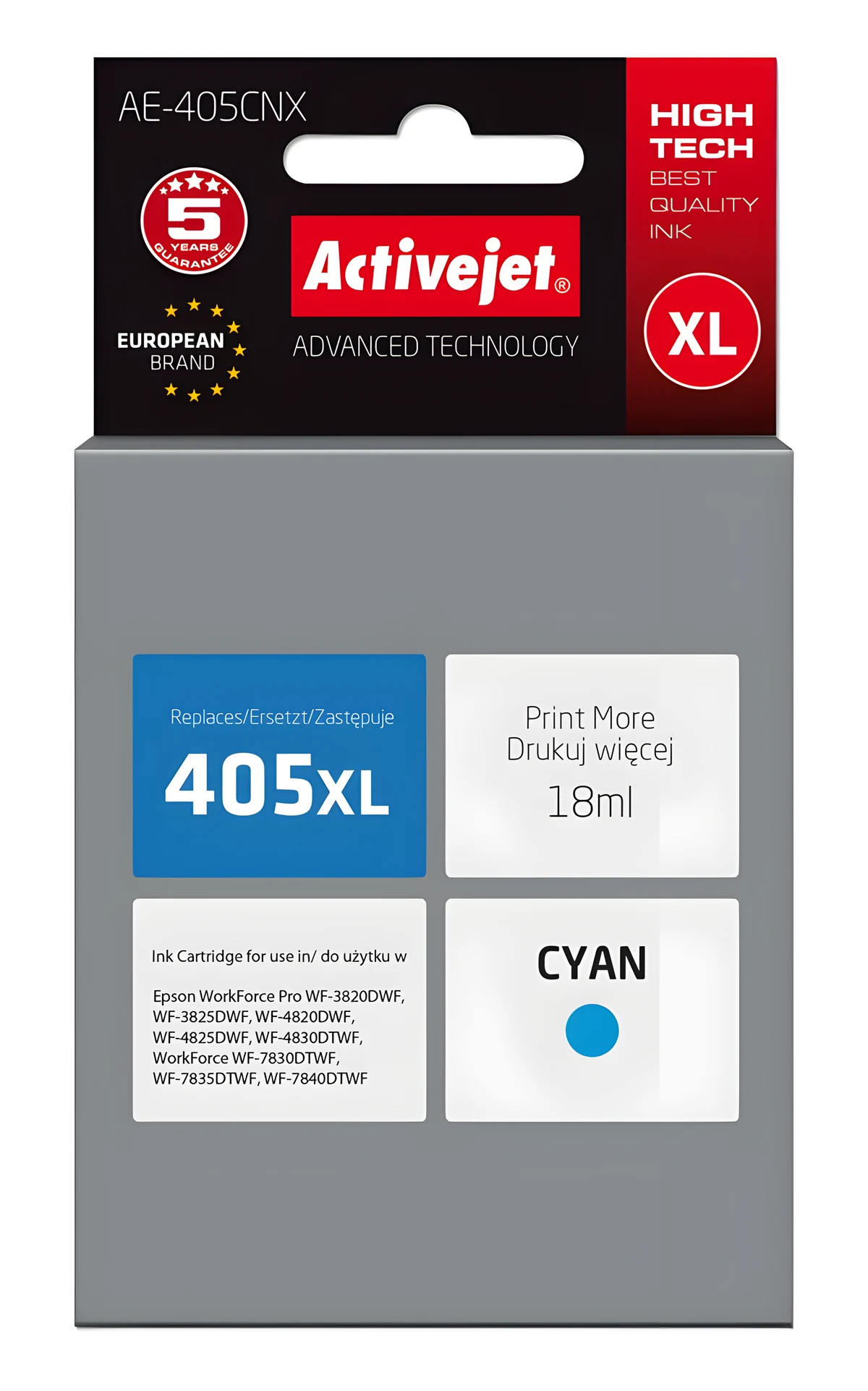 Activejet AE-405CNX Tusz, 18ml, niebieski, Epson