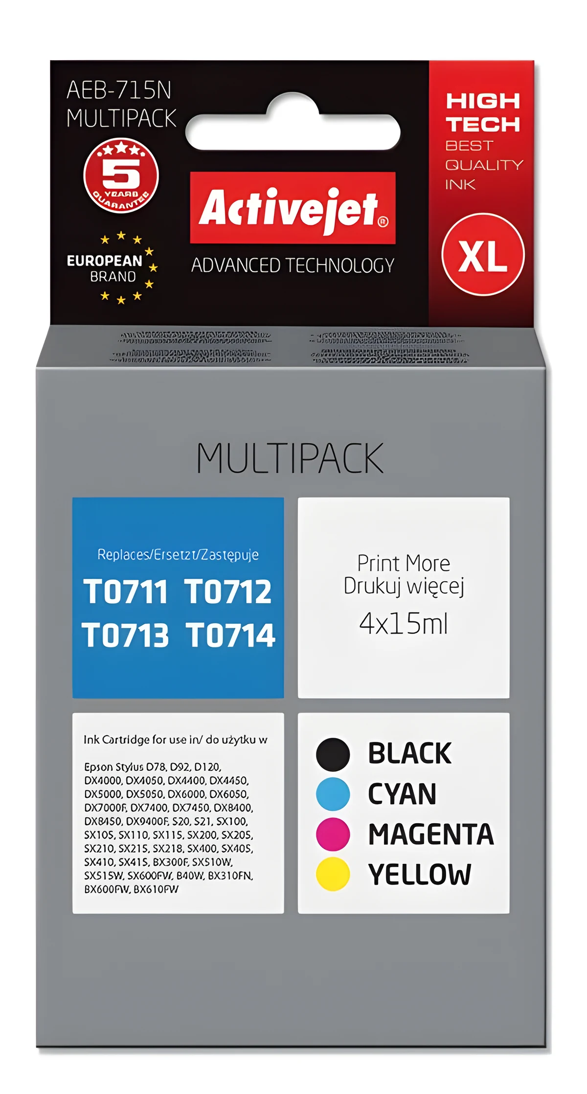 Activejet AEB-715N Tusz 4x15ml Kompatybilny z Epson