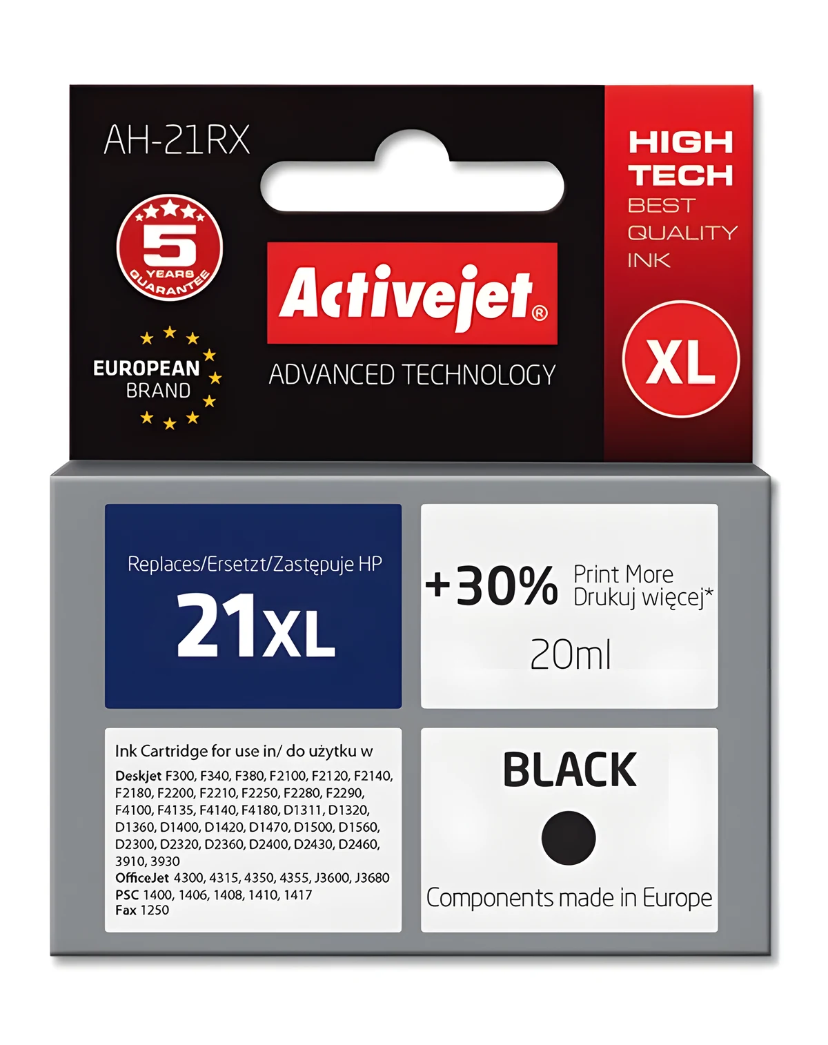 Activejet AH-21RX Tusz 20ml czarny