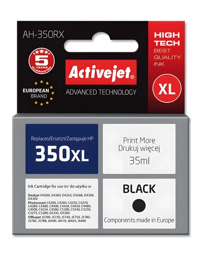 Tusz Activejet AH-350RX 35 ml czarny do drukarek HP DeskJet