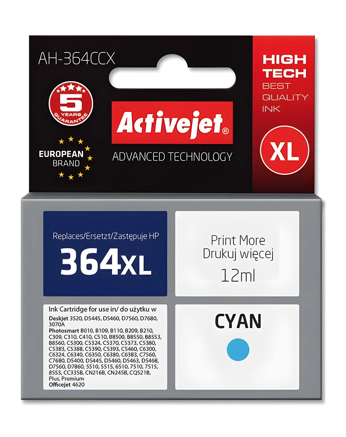 Activejet AH-364CCX Tusz 12ml Niebieski Do HP DeskJet