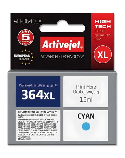 Tusz Activejet AH-364CCX 12ml Niebieski do drukarek HP DeskJet