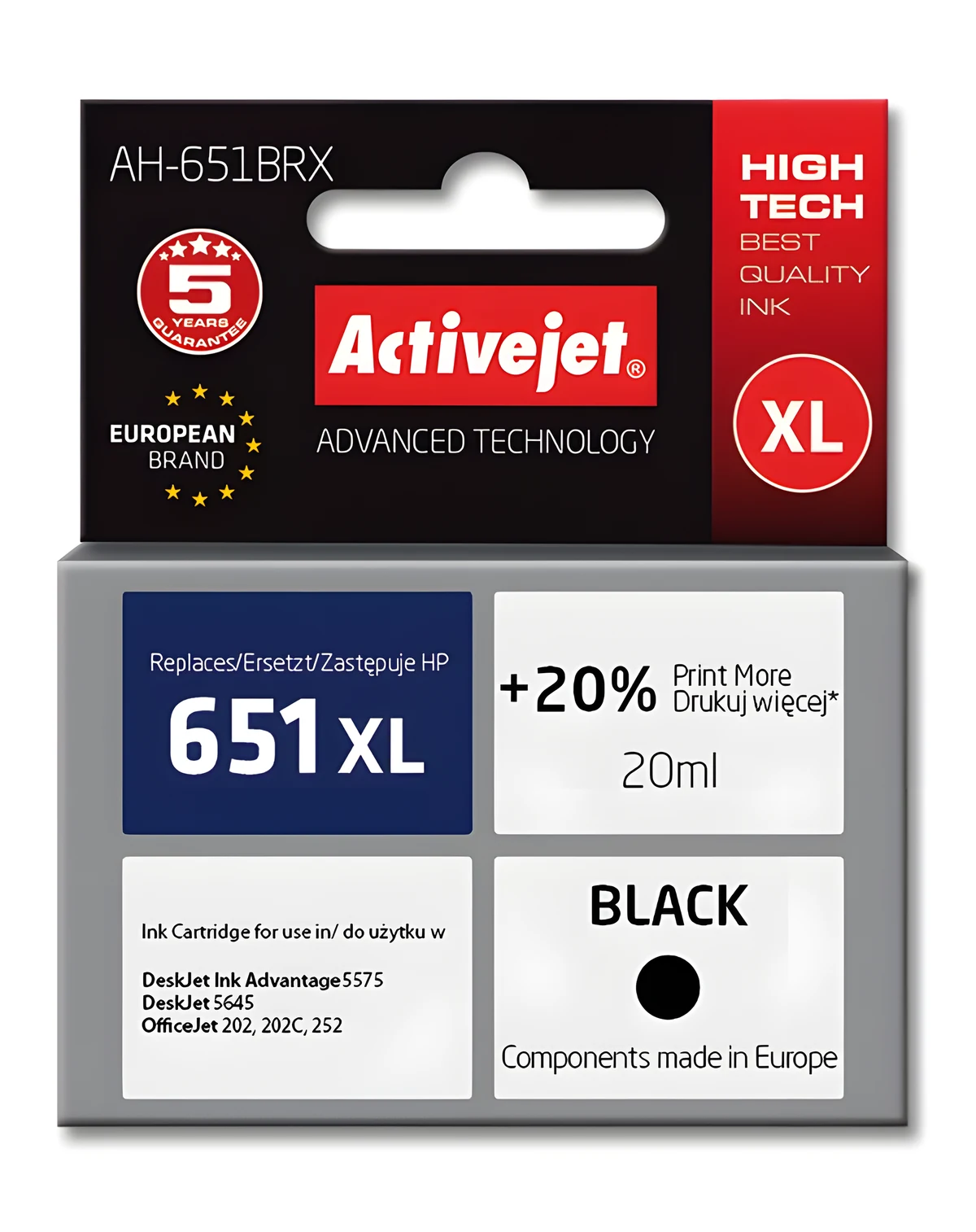 Activejet AH-651BRX Tusz 20ml czarny do HP