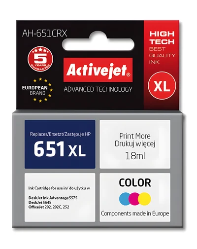 Tusz kolorowy Activejet AH-651CRX (18 ml) do drukarek HP