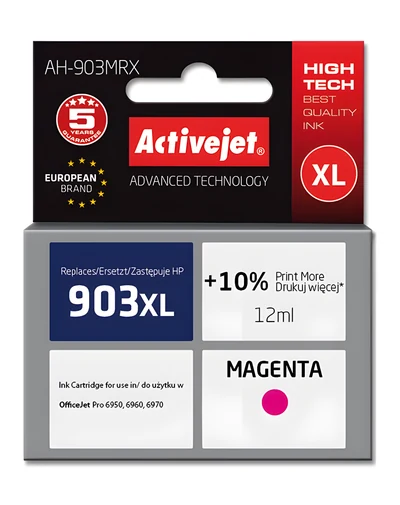 Tusz Activejet AH-903MRX, 12 ml, Czerwony, Kompatybilny z HP