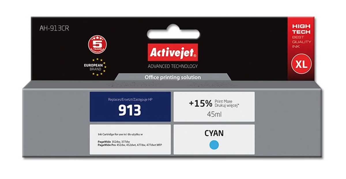 Activejet AH-913CR Tusz 45 ml Niebieski do HP