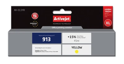 Tusz kompatybilny Activejet AH-913YR Żółty 45ml do drukarek HP