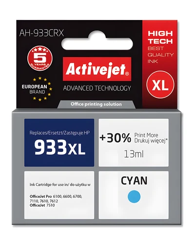 Tusz zamiennik Activejet AH-933CRX do HP 933XL, 14 ml, niebieski