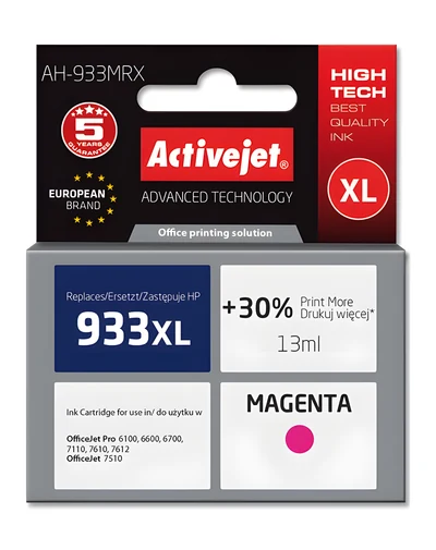 Tusz Activejet AH-933MRX, Zamiennik HP 933XL, 13 ml, Czerwony