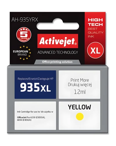 Tusz Activejet AH-935YRX (zamiennik HP 935XL C2P26AE) - Premium, 12 ml, żółty